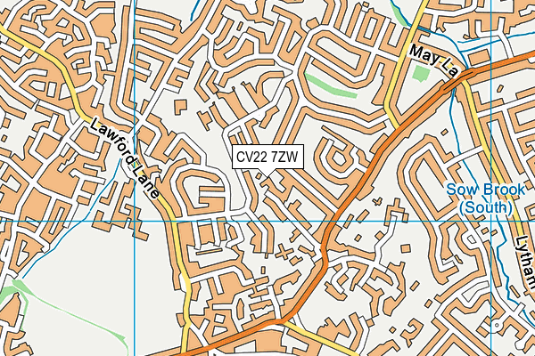 CV22 7ZW map - OS VectorMap District (Ordnance Survey) CV22 7ZW map - OS VectorMap District (Ordnance Survey)