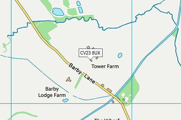 CV23 8UX map - OS VectorMap District (Ordnance Survey)