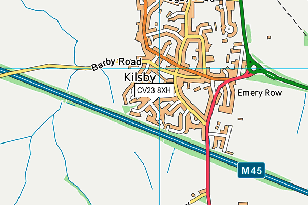 CV23 8XH map - OS VectorMap District (Ordnance Survey)