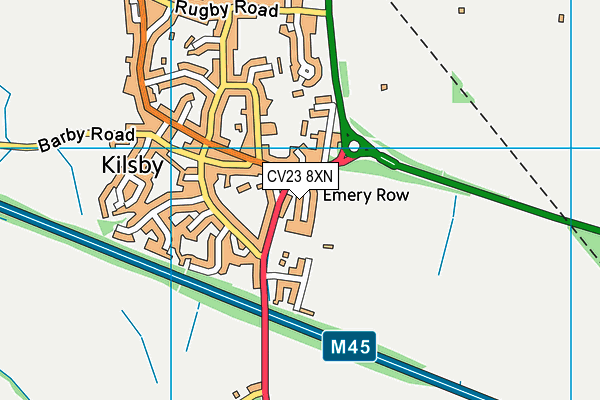 CV23 8XN map - OS VectorMap District (Ordnance Survey) CV23 8XN map - OS VectorMap District (Ordnance Survey)