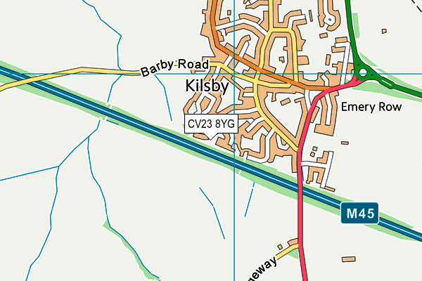 CV23 8YG map - OS VectorMap District (Ordnance Survey) CV23 8YG map - OS VectorMap District (Ordnance Survey)