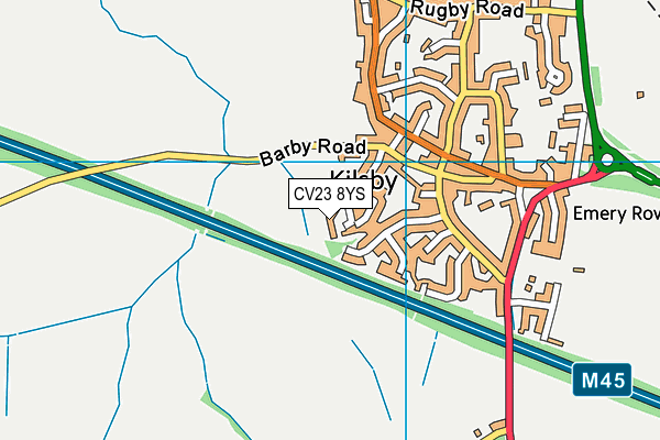 CV23 8YS map - OS VectorMap District (Ordnance Survey) CV23 8YS map - OS VectorMap District (Ordnance Survey)