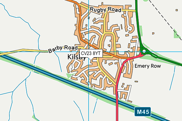 CV23 8YT map - OS VectorMap District (Ordnance Survey)