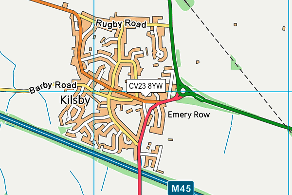 CV23 8YW map - OS VectorMap District (Ordnance Survey)