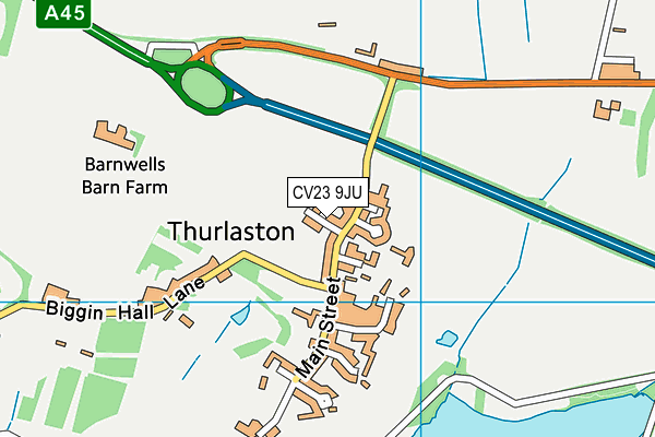 CV23 9JU map - OS VectorMap District (Ordnance Survey)
