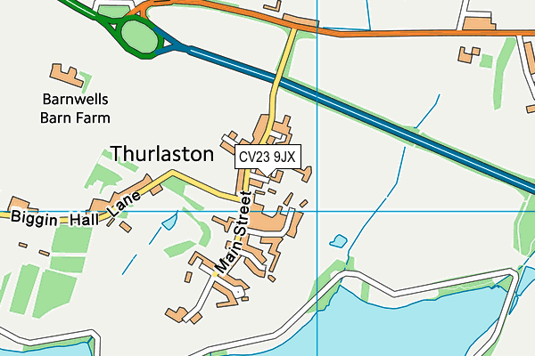 CV23 9JX map - OS VectorMap District (Ordnance Survey)