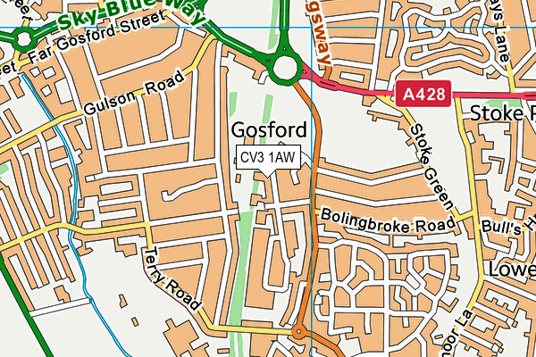 CV3 1AW map - OS VectorMap District (Ordnance Survey) CV3 1AW map - OS VectorMap District (Ordnance Survey)