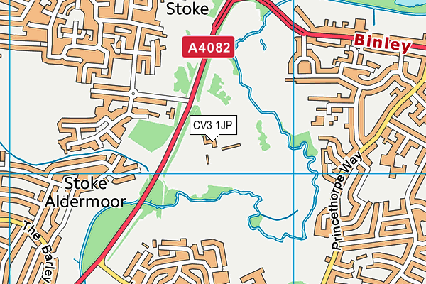 CV3 1JP map - OS VectorMap District (Ordnance Survey)