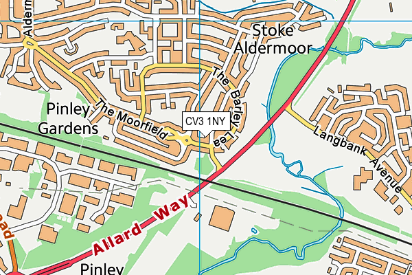 CV3 1NY map - OS VectorMap District (Ordnance Survey) CV3 1NY map - OS VectorMap District (Ordnance Survey)