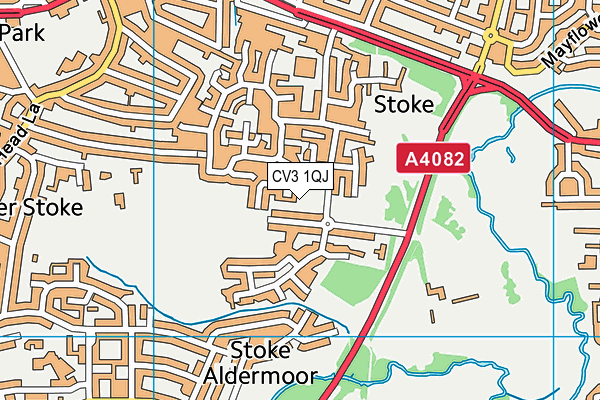 CV3 1QJ map - OS VectorMap District (Ordnance Survey) CV3 1QJ map - OS VectorMap District (Ordnance Survey)