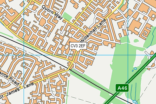CV3 2EF map - OS VectorMap District (Ordnance Survey) CV3 2EF map - OS VectorMap District (Ordnance Survey)