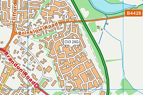 CV3 2XG map - OS VectorMap District (Ordnance Survey) CV3 2XG map - OS VectorMap District (Ordnance Survey)