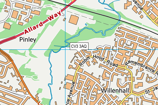 CV3 3AQ map - OS VectorMap District (Ordnance Survey) CV3 3AQ map - OS VectorMap District (Ordnance Survey)
