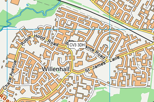 CV3 3DH map - OS VectorMap District (Ordnance Survey) CV3 3DH map - OS VectorMap District (Ordnance Survey)