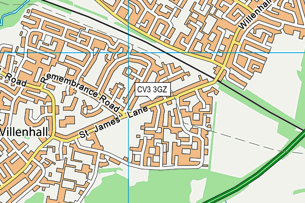 CV3 3GZ map - OS VectorMap District (Ordnance Survey) CV3 3GZ map - OS VectorMap District (Ordnance Survey)