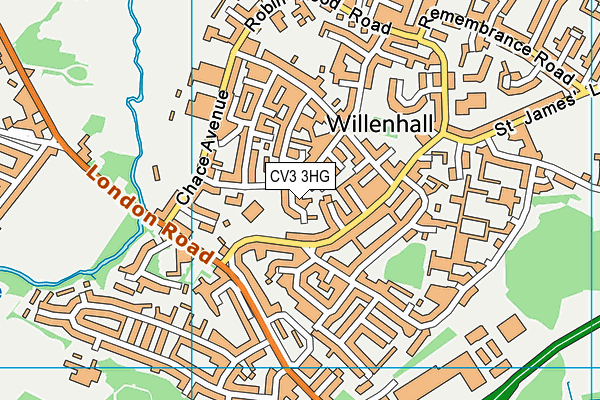 CV3 3HG map - OS VectorMap District (Ordnance Survey) CV3 3HG map - OS VectorMap District (Ordnance Survey)