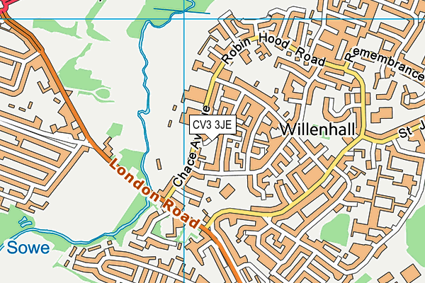 CV3 3JE map - OS VectorMap District (Ordnance Survey) CV3 3JE map - OS VectorMap District (Ordnance Survey)