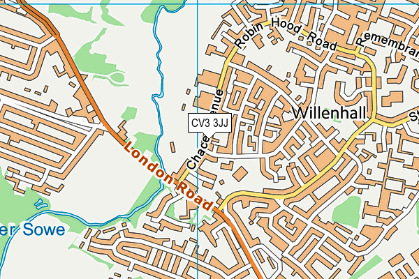 CV3 3JJ map - OS VectorMap District (Ordnance Survey) CV3 3JJ map - OS VectorMap District (Ordnance Survey)