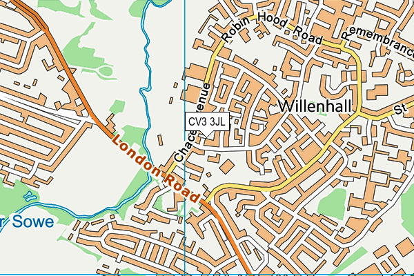 CV3 3JL map - OS VectorMap District (Ordnance Survey) CV3 3JL map - OS VectorMap District (Ordnance Survey)