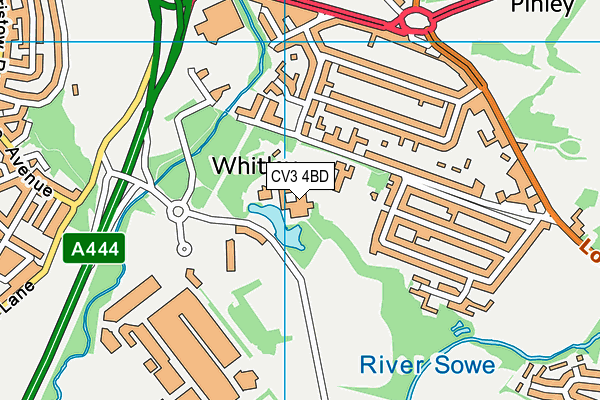 CV3 4BD map - OS VectorMap District (Ordnance Survey)