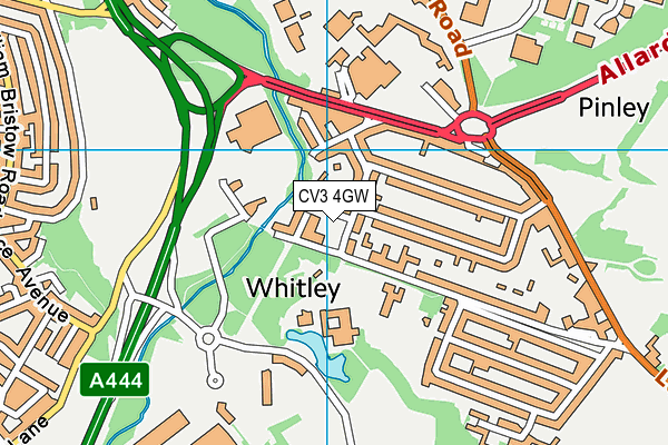 CV3 4GW map - OS VectorMap District (Ordnance Survey) CV3 4GW map - OS VectorMap District (Ordnance Survey)