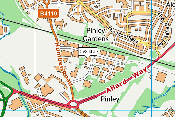 CV3 4LJ map - OS VectorMap District (Ordnance Survey) CV3 4LJ map - OS VectorMap District (Ordnance Survey)