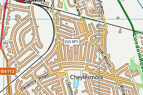 CV3 5FY map - OS VectorMap District (Ordnance Survey) CV3 5FY map - OS VectorMap District (Ordnance Survey)