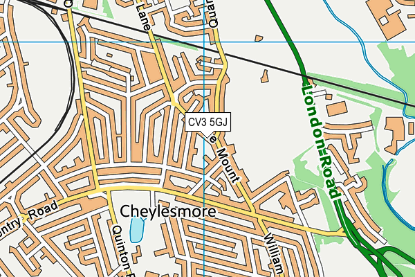 CV3 5GJ map - OS VectorMap District (Ordnance Survey)