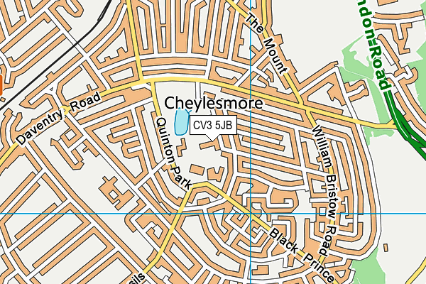 CV3 5JB map - OS VectorMap District (Ordnance Survey)