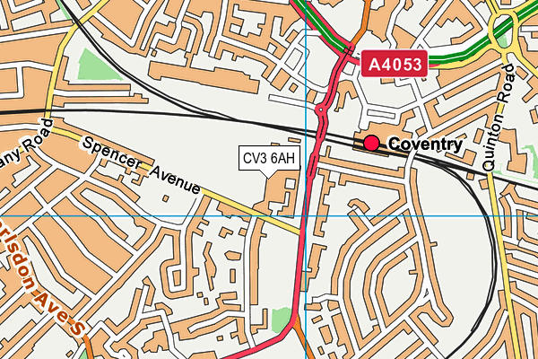 CV3 6AH map - OS VectorMap District (Ordnance Survey) CV3 6AH map - OS VectorMap District (Ordnance Survey)