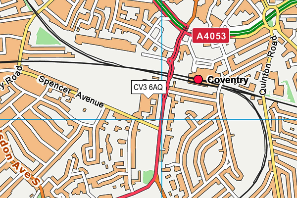 CV3 6AQ map - OS VectorMap District (Ordnance Survey) CV3 6AQ map - OS VectorMap District (Ordnance Survey)