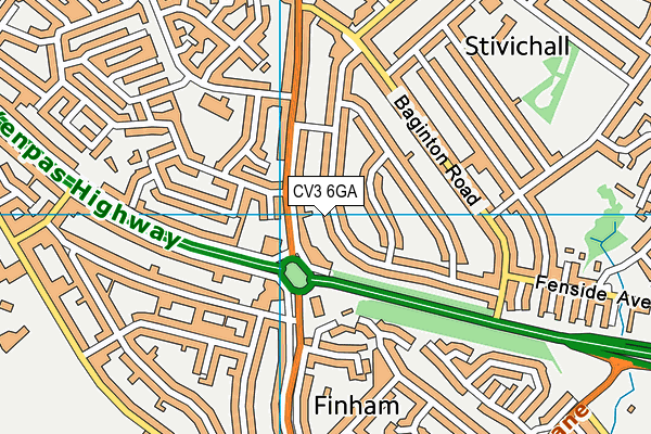 CV3 6GA map - OS VectorMap District (Ordnance Survey) CV3 6GA map - OS VectorMap District (Ordnance Survey)