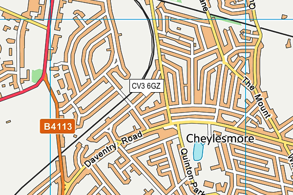 CV3 6GZ map - OS VectorMap District (Ordnance Survey) CV3 6GZ map - OS VectorMap District (Ordnance Survey)