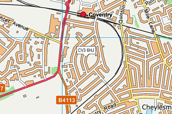 CV3 6HJ map - OS VectorMap District (Ordnance Survey) CV3 6HJ map - OS VectorMap District (Ordnance Survey)