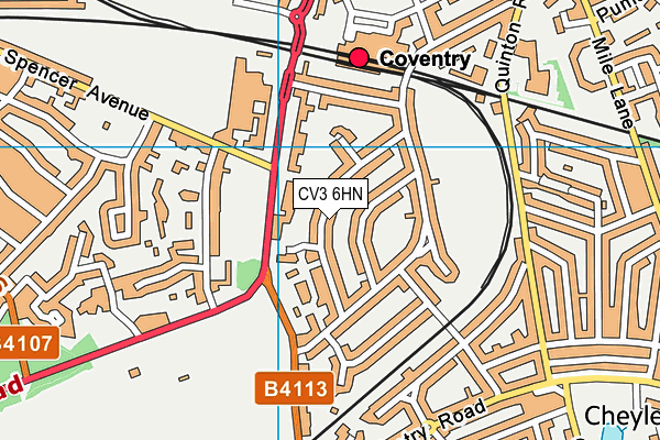 CV3 6HN map - OS VectorMap District (Ordnance Survey)