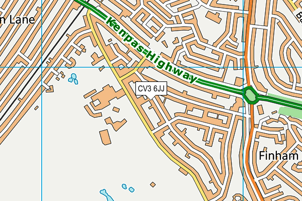 CV3 6JJ map - OS VectorMap District (Ordnance Survey)