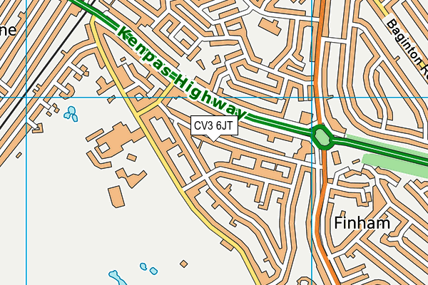 CV3 6JT map - OS VectorMap District (Ordnance Survey)