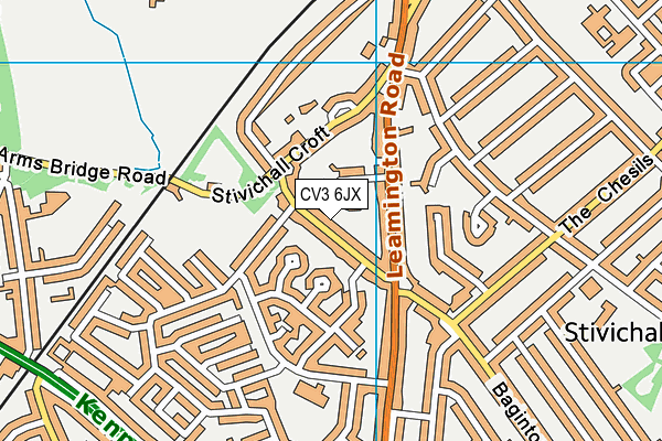CV3 6JX map - OS VectorMap District (Ordnance Survey) CV3 6JX map - OS VectorMap District (Ordnance Survey)