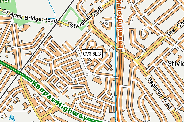 CV3 6LG map - OS VectorMap District (Ordnance Survey)