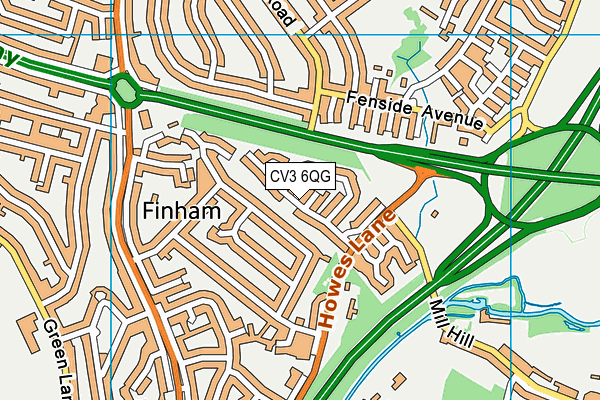 CV3 6QG map - OS VectorMap District (Ordnance Survey) CV3 6QG map - OS VectorMap District (Ordnance Survey)