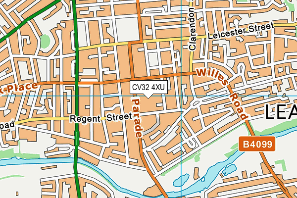 CV32 4XU map - OS VectorMap District (Ordnance Survey) CV32 4XU map - OS VectorMap District (Ordnance Survey)