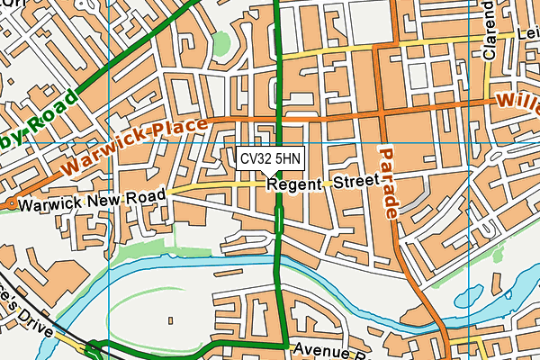 CV32 5HN map - OS VectorMap District (Ordnance Survey) CV32 5HN map - OS VectorMap District (Ordnance Survey)