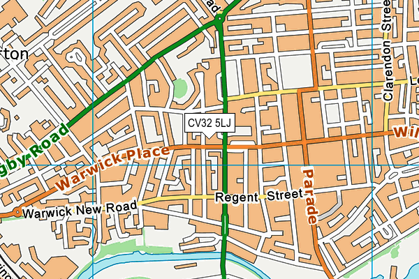 CV32 5LJ map - OS VectorMap District (Ordnance Survey) CV32 5LJ map - OS VectorMap District (Ordnance Survey)