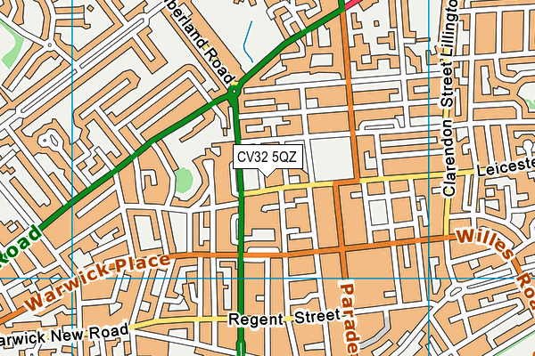 CV32 5QZ map - OS VectorMap District (Ordnance Survey) CV32 5QZ map - OS VectorMap District (Ordnance Survey)