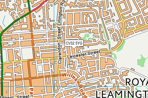 CV32 5YG map - OS VectorMap District (Ordnance Survey)