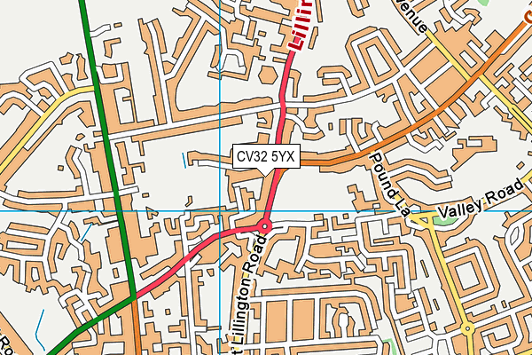 CV32 5YX map - OS VectorMap District (Ordnance Survey) CV32 5YX map - OS VectorMap District (Ordnance Survey)
