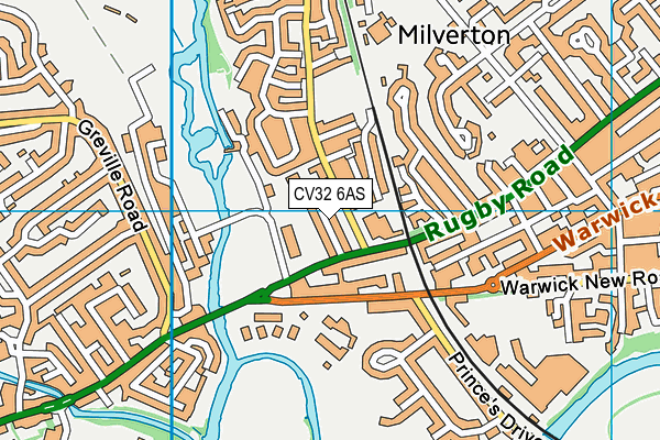 CV32 6AS map - OS VectorMap District (Ordnance Survey)