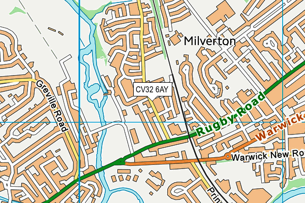 CV32 6AY map - OS VectorMap District (Ordnance Survey) CV32 6AY map - OS VectorMap District (Ordnance Survey)