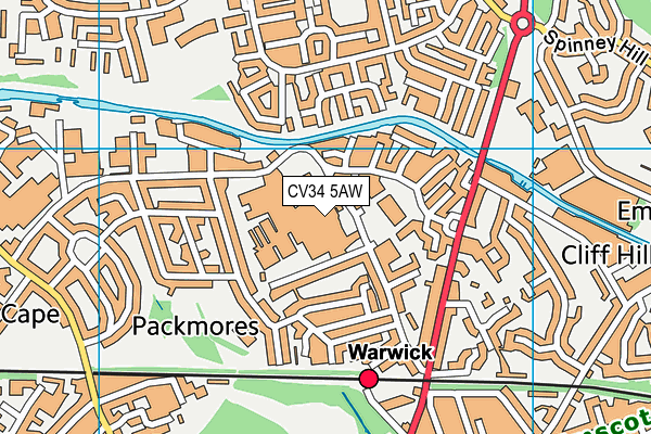 CV34 5AW map - OS VectorMap District (Ordnance Survey) CV34 5AW map - OS VectorMap District (Ordnance Survey)