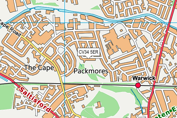 CV34 5ER map - OS VectorMap District (Ordnance Survey) CV34 5ER map - OS VectorMap District (Ordnance Survey)